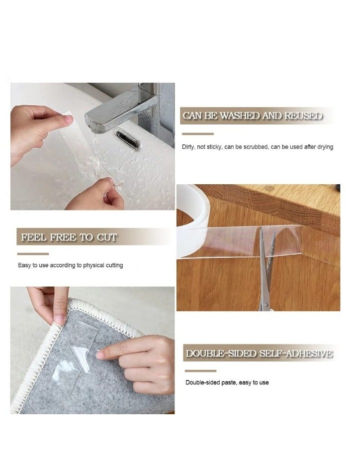 Generic Double-Sided Tape – Nano Mounting Tape |Transparent 2-Sided Adhesive Strips | Traceless & Washable | Strong Holding Power for Home, Office & DIY  - Image 4