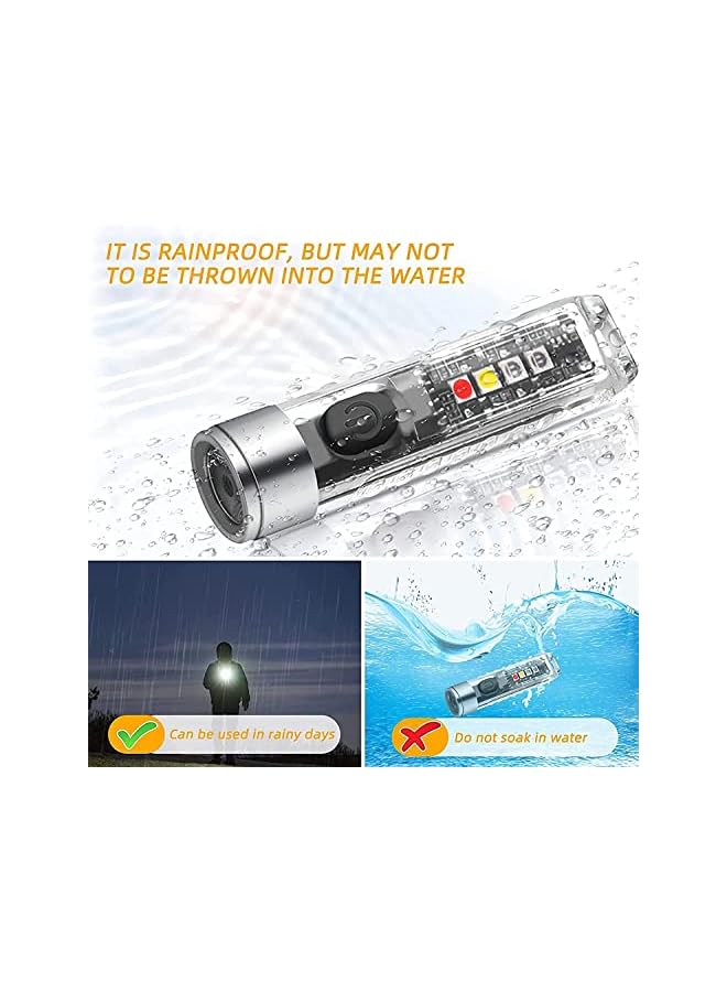 PROMASS Mini LED Flashlights, USB Rechargeable Small Keychain Flashlight, High Lumen Bright EDC Small Handheld Flash Light, Waterproof, 11 Modes of Main and Side Light, for Daily Using, Camping, Hiking, etc - Image 5