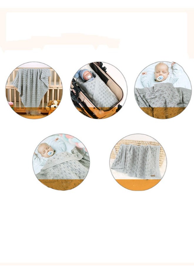 Bluejw - Baby Winter Blanket Baby Wrap Blanket Knitted Blanket Windproof Stroller Blanket Baby Stroller Blanket Knit Throw Blankets Baby Blanket Breathable Blanket Child Toddler - Image 1
