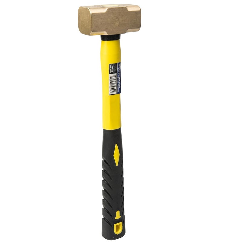 Stark USA 2-Pounds Sledge Hammer 2lbs Brass Head Fiber Glass Brass Sledge Hammer Impact Tool Hammer Comfortable Handle