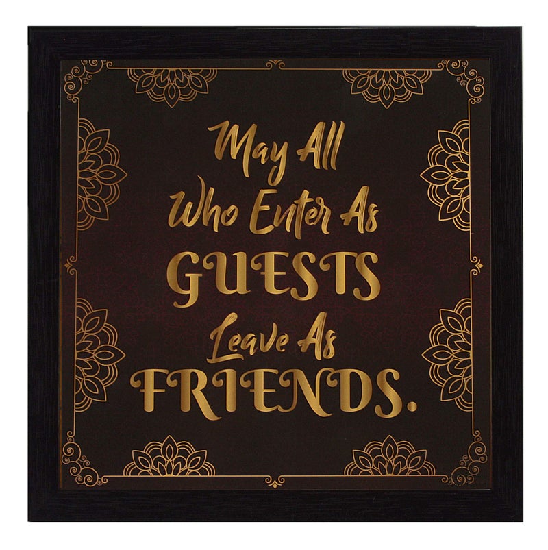 Indianara 3 Piece Set of Framed Wall Hanging Welcome Home Decor Art (1519) Prints 8.7 inch X 8.7 inch Without Glass (9.5 inch x 9.5 inch, Black) - Image 4