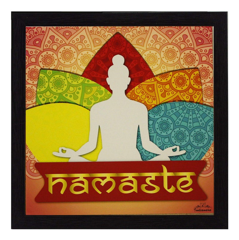 Indianara 3 Piece Set of Framed Wall Hanging Welcome Home Decor Art (1519) Prints 8.7 inch X 8.7 inch Without Glass (9.5 inch x 9.5 inch, Black) - Image 2