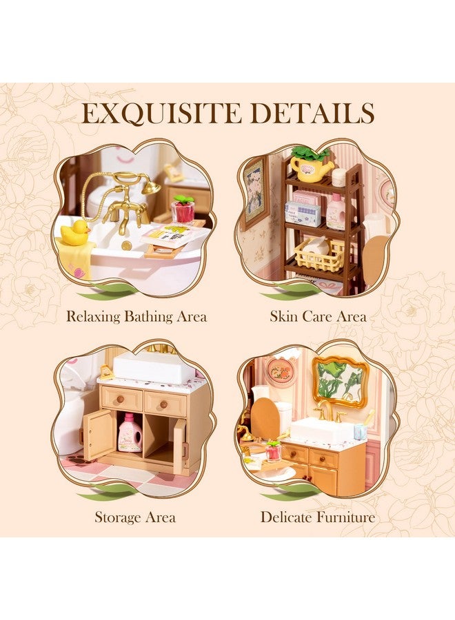 ROBOTIME Super Creator Toy Building Set DIY Miniature House Kit with LED Tiny Room Making Kit Expandable Plastic Craft Toy for Creative Play Home Decor Unique Hobby Gift (Pop Bubble Bathroom) - Image 4