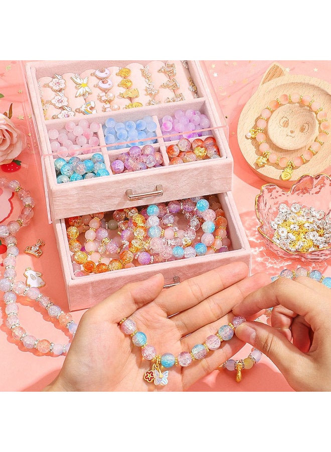 Girls' Toys 7-9 Primary School Students Online Popular Birthday Gifts For Children And Girls Over 10 Years Old 12 Girls-Color:[Experience Edition] Glass Bracelet 4 Colors 200 Beads (Kit + Gift Bag)-Specifications:No Specifications  - Image 2