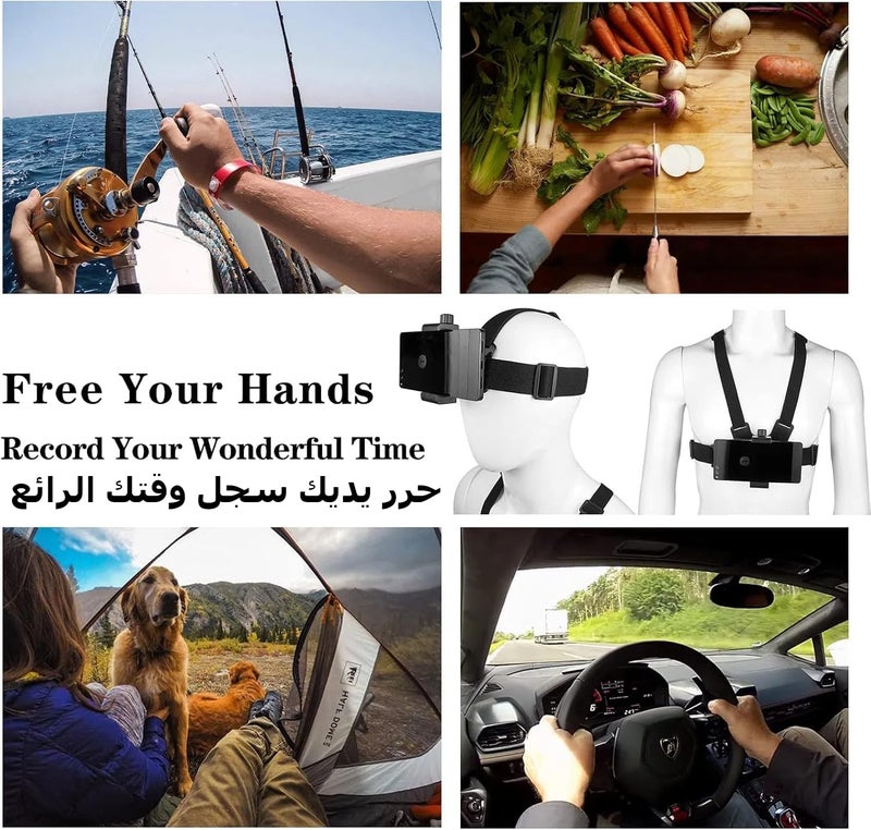 پيلكينج حامل صدر بوكيلا، وسترة مزودة بحزام أمان وحامل مشبك لحزام الرأس، لتصوير الفيديو من منظور الشخص الأول/مدونات الفيديو، متوافق مع أجهزة آيفون، ودي جيه آي أوزمو، وجوبرو هيرو 9، 8، 7، 6، 5، 4، 3، 2، 1، وأكاسو، ودي جيه آي أوزمو - Image 4