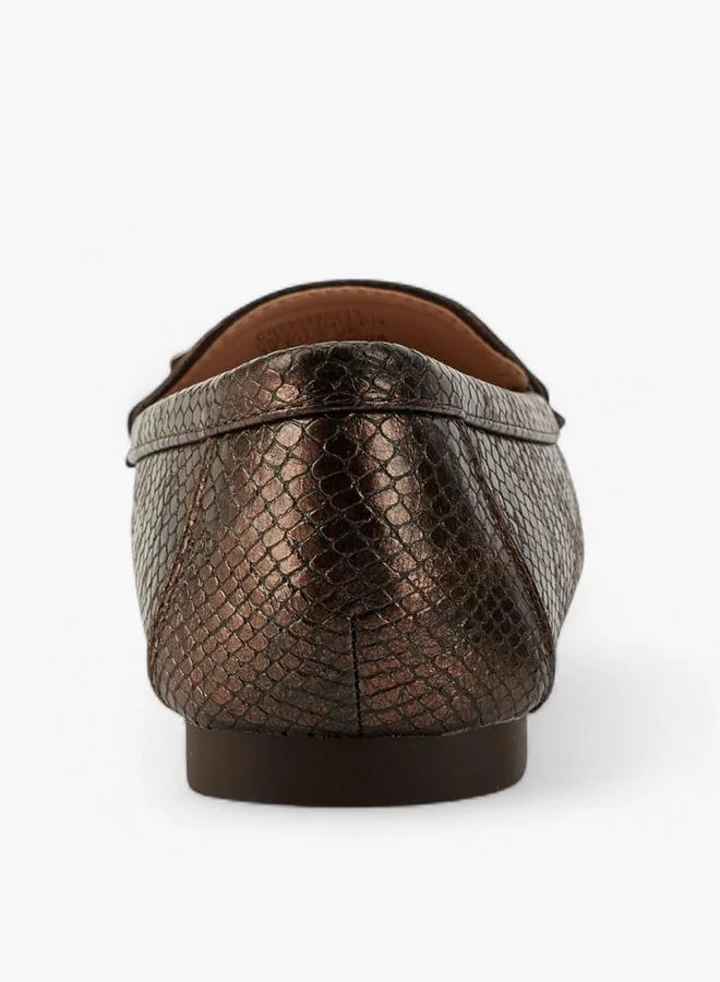 Flora Bella By Shoexpress Textured Slip-On Loafers with Tassel  Accent