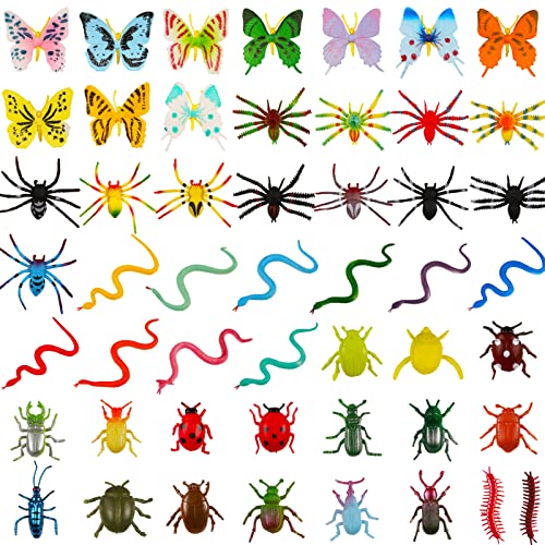 Laxdacee 100 Pcs Realistic Mini Bugs Toy, Plastic Insects Figurines For Kid Children Toddler, Fake Play Bug For Insect Themed Garden Party, Halloween Goody Bag Filler, Christmas Stocking Stuffers, Cake Topper - Image 2