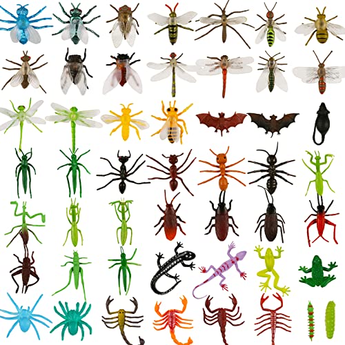 Laxdacee 100 Pcs Realistic Mini Bugs Toy, Plastic Insects Figurines For Kid Children Toddler, Fake Play Bug For Insect Themed Garden Party, Halloween Goody Bag Filler, Christmas Stocking Stuffers, Cake Topper - Image 3