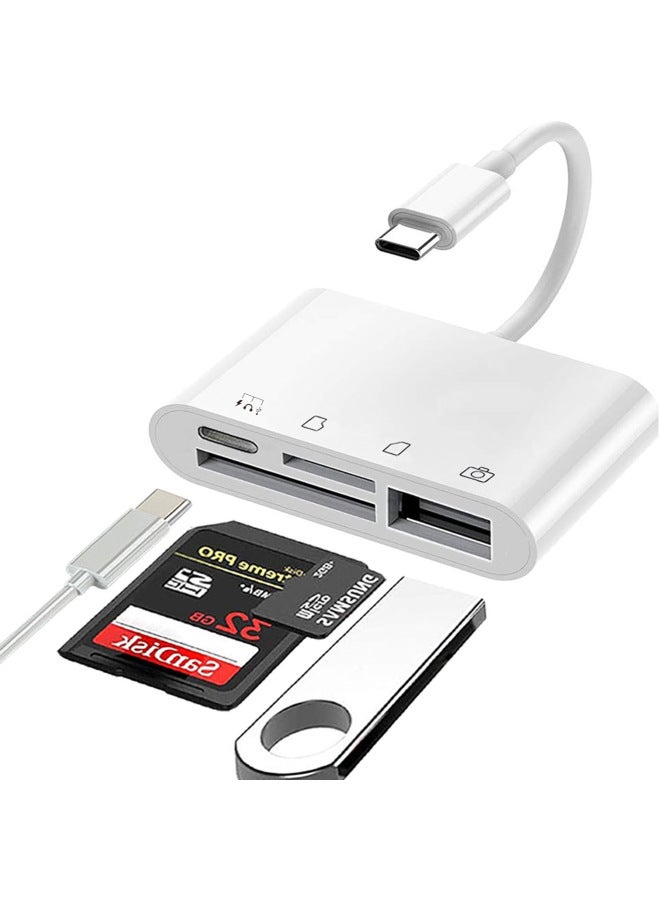 أكينو قارئ بطاقة الذاكرة للهاتف المحمول 3 في 1، قارئ بطاقات USB وTF وSD، هاب متعدد الوظائف بنظام Android مع منفذ Type-C OTG - Image 1