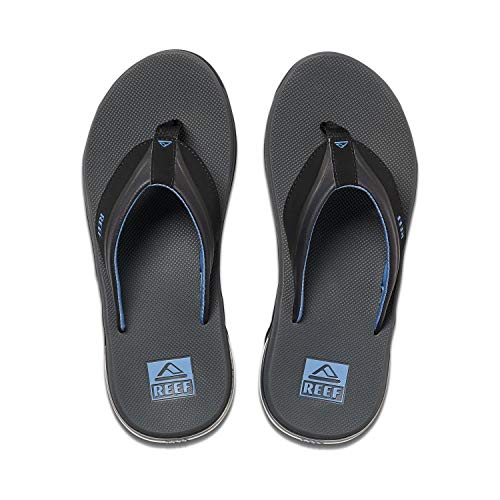 Reef Anchor Mens Beach Flip Flop, Water Friendly, Cushioning Heel Airbag, Grey/Blue, 10 - Image 3