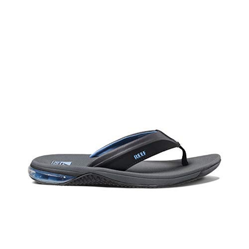 Reef Anchor Mens Beach Flip Flop, Water Friendly, Cushioning Heel Airbag, Grey/Blue, 10 - Image 4