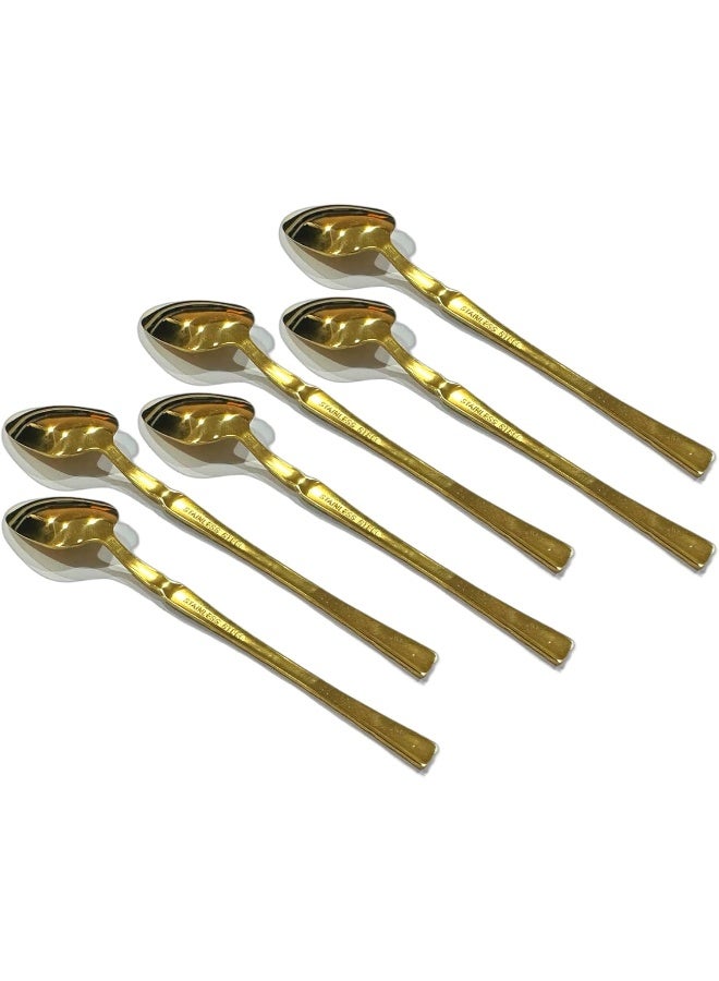 ECVV 6pcs, Stainless Steel Tea Spoons | Coffee Spoons findTop Heavy-duty Spoons Cutlery Set Gold - Image 2