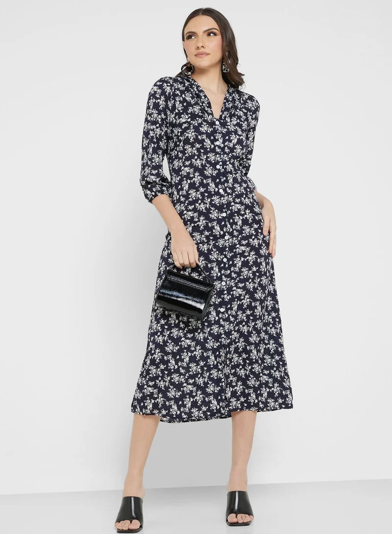 ELLA Floral Button-Up Dress