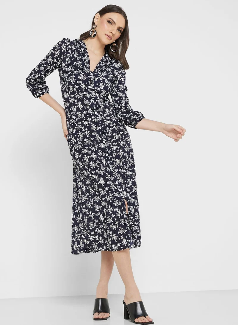 ELLA Floral Button-Up Dress