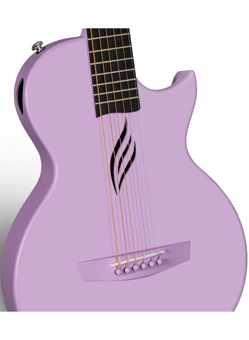 Enya Nova Go Carbon Fiber Acoustic Guitar 1/2 Size Beginner Adult Travel Acustica Guitarra w/Starter Bundle Kit of Colorful Packaging, Acoustic Guitar Strap, Gig Bag, Cleaning Cloth, String(Purple) - Image 5