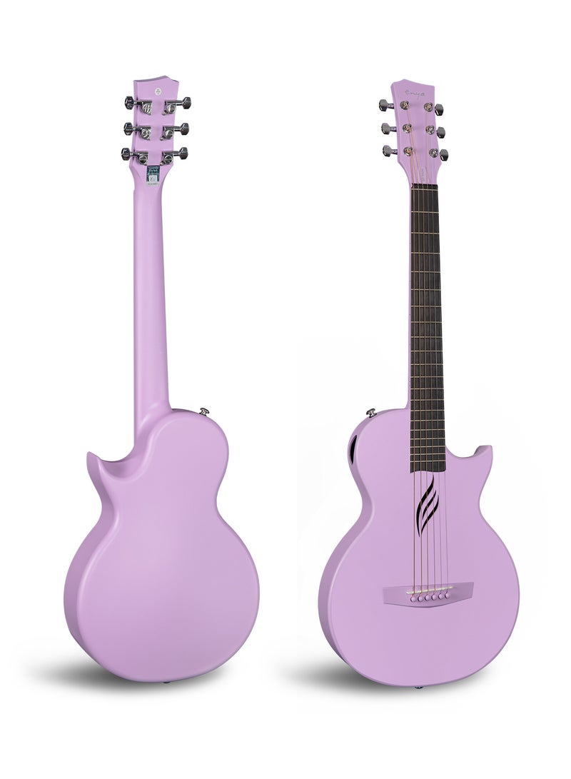 Enya Nova Go Carbon Fiber Acoustic Guitar 1/2 Size Beginner Adult Travel Acustica Guitarra w/Starter Bundle Kit of Colorful Packaging, Acoustic Guitar Strap, Gig Bag, Cleaning Cloth, String(Purple) - Image 2