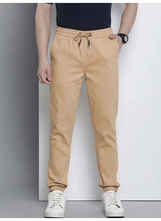 The Indian Garage Co Tan Men Slim Fit Casual Solid Chino Jogger