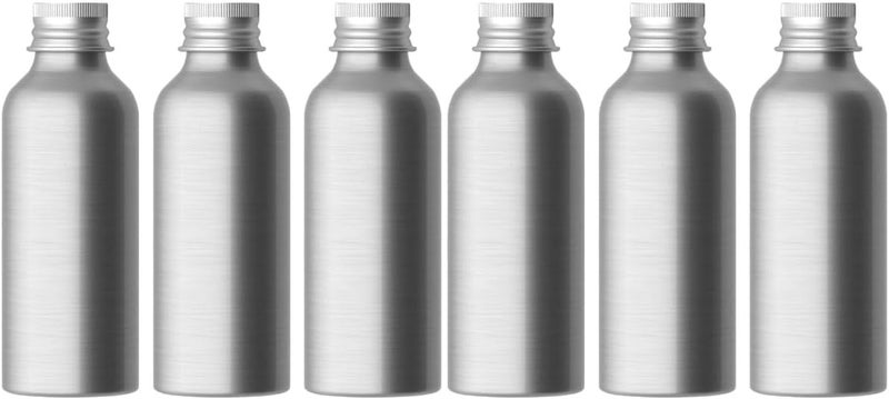 FOMIYES 6 Pcs Aluminum Bottle Aluminum Container for Liquid Reagent Bottle Travel Cosmetic Bottles Shampoo Bottle Sample Travel Bar Soap Container Perfume Container Toiletries Earth Tones