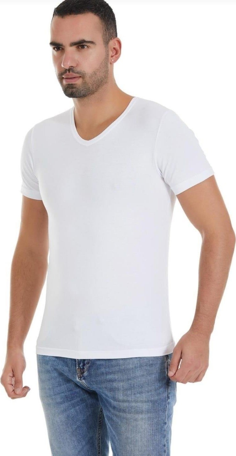 Yıldız Yildiz 150 Men's Modal V Neck Short Sleeve Undershirt 12 Pieces  - Image 1
