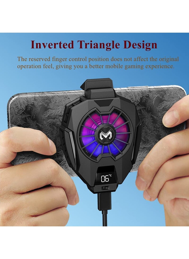 Beauenty Phone Cooler，Mobile Phone Radiator Temperature Display Semiconductor Gaming Universal Cooler with Finger Gloves for Mobile Games, Streaming, Tiktok  - Image 4