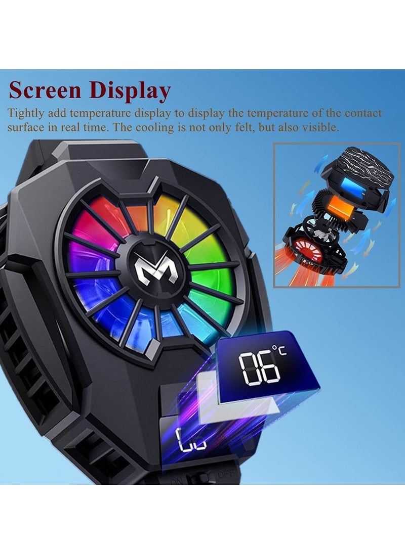 Beauenty Phone Cooler，Mobile Phone Radiator Temperature Display Semiconductor Gaming Universal Cooler with Finger Gloves for Mobile Games, Streaming, Tiktok  - Image 5