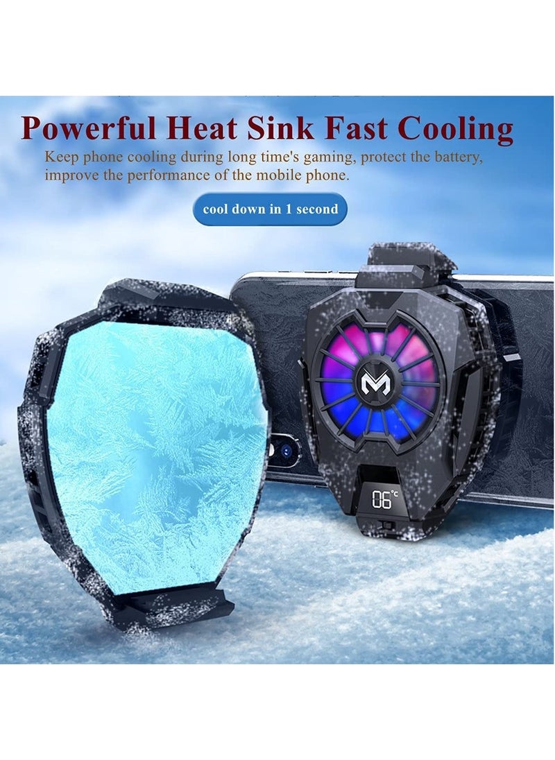 Beauenty Phone Cooler，Mobile Phone Radiator Temperature Display Semiconductor Gaming Universal Cooler with Finger Gloves for Mobile Games, Streaming, Tiktok  - Image 2