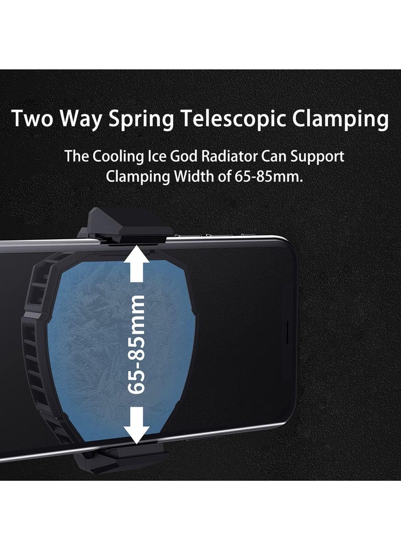 Phone Cooler，Mobile Phone Radiator Temperature Display Semiconductor Gaming Universal Cooler with Finger Gloves for Mobile Games, Streaming, Tiktok