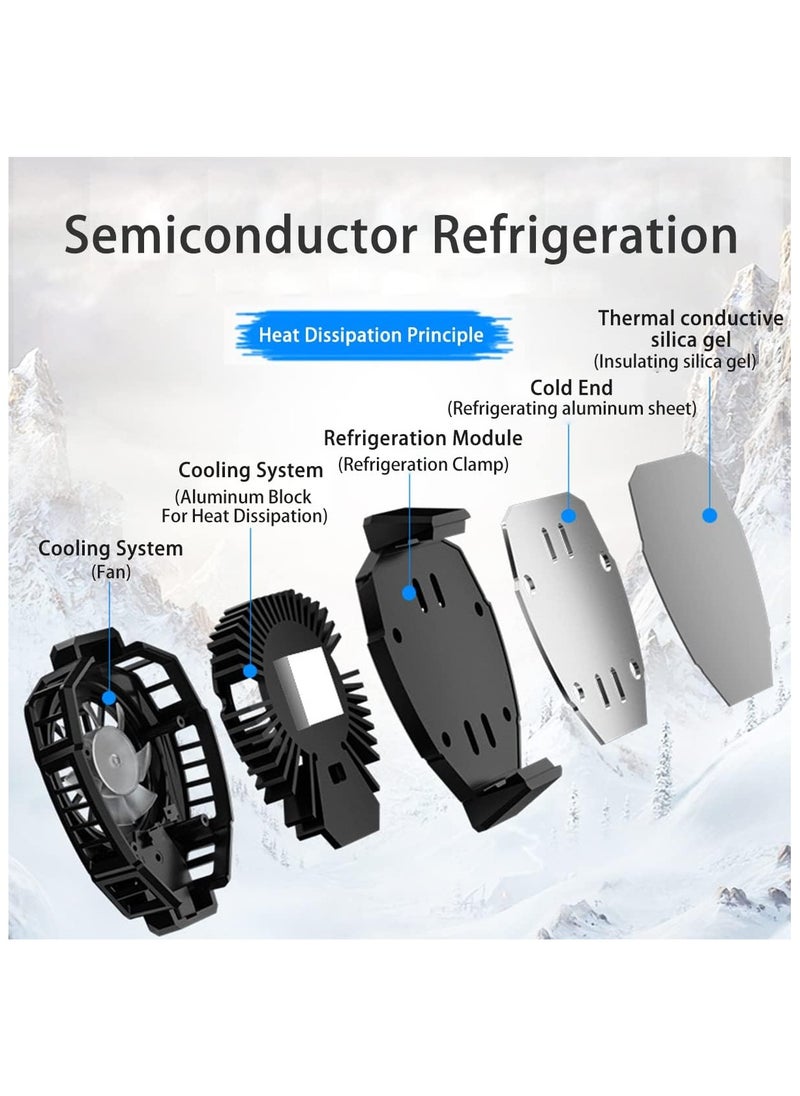 Beauenty Phone Cooler，Mobile Phone Radiator Temperature Display Semiconductor Gaming Universal Cooler with Finger Gloves for Mobile Games, Streaming, Tiktok  - Image 3