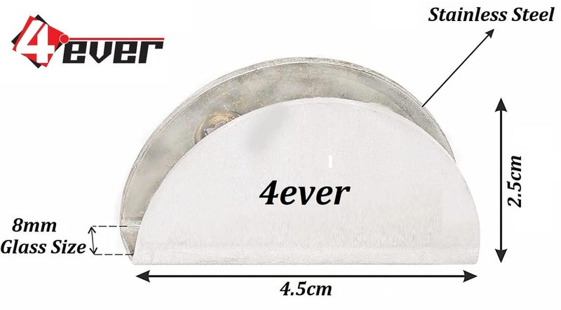4 Ever Stainless Steel D Type Glass Shelf Bracket 2 Inches 8 MM Silver Pack of 24 Pcs - Image 2