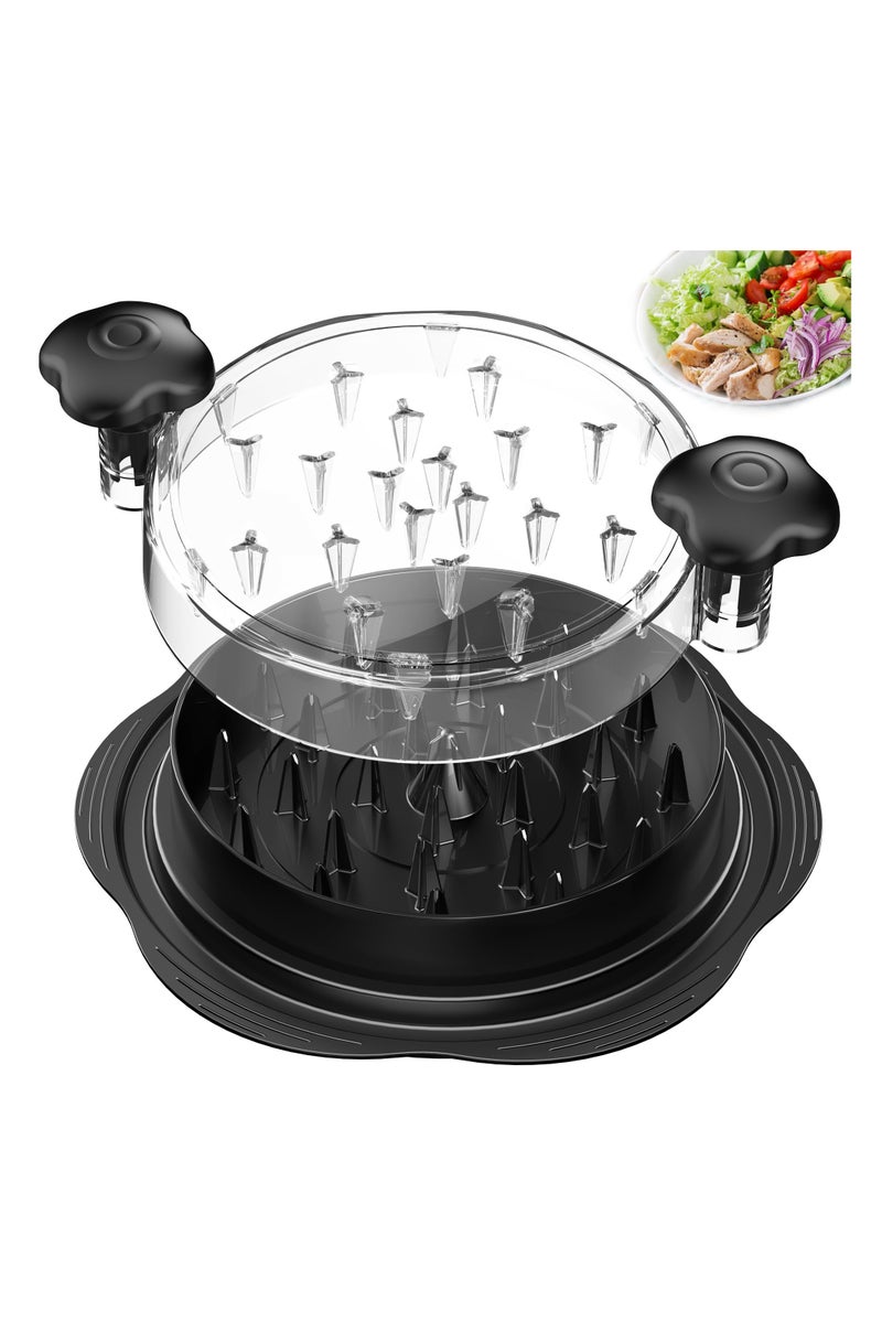 CMGTYYD Chicken Chopper with Removable Plate Meat Chopper with Strong Grip and Sharp Spikes for Cutting Meat, Vegetables (Black) 25CM, Visible Chicken Breast Chopper Tool, Large Meat Shredder, Ergonomic Handle, Non-slip, Heat Resistant, Dishwasher Safe - Image 1