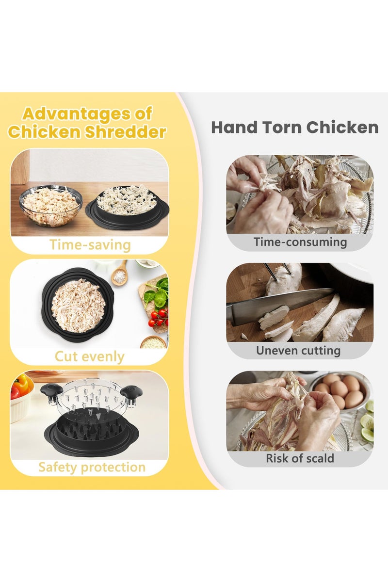 CMGTYYD Chicken Chopper with Removable Plate Meat Chopper with Strong Grip and Sharp Spikes for Cutting Meat, Vegetables (Black) 25CM, Visible Chicken Breast Chopper Tool, Large Meat Shredder, Ergonomic Handle, Non-slip, Heat Resistant, Dishwasher Safe - Image 3