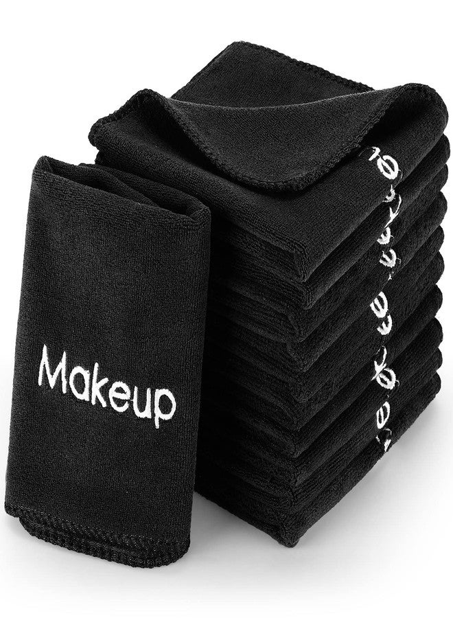 Macarrie 48 Pcs Makeup Towels Back to School Gifts Bulk for Women Teacher Employee 12 x 12 Inch Make up Cloth Microfiber Washcloth Reusable Remover Face Skin Cleaning Soft Absorbent Spa Facial(Black) - Image 1