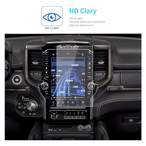 Carwiner Compatible with Dodge Ram HD Screen Protector 12 Inch 2019-2025 1500 2500 3500 Anti Glare Fingerprint Navigation Protection Tempered Glass Accessories (HD) - Image 2