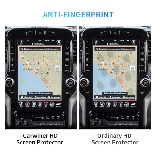 Carwiner Compatible with Dodge Ram HD Screen Protector 12 Inch 2019-2025 1500 2500 3500 Anti Glare Fingerprint Navigation Protection Tempered Glass Accessories (HD) - Image 3
