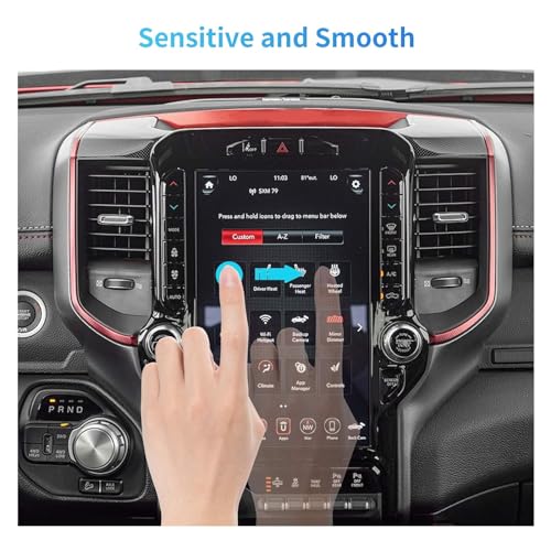 Carwiner Compatible with Dodge Ram HD Screen Protector 12 Inch 2019-2025 1500 2500 3500 Anti Glare Fingerprint Navigation Protection Tempered Glass Accessories (HD) - Image 4