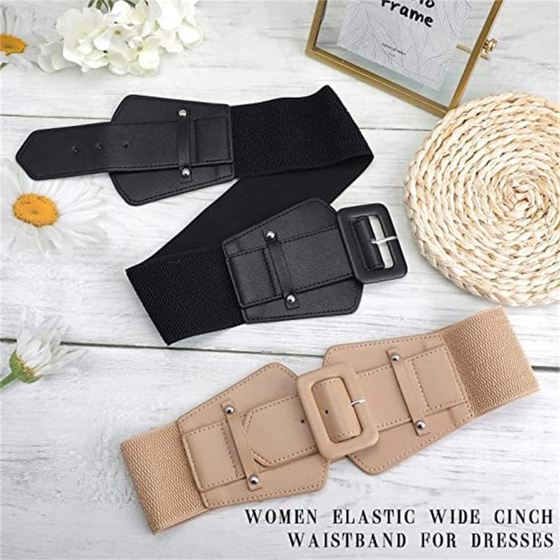 Luckam Women's Fashion Belt, Women's Wide Girdle Soft and Versatile Elegant Bow Ribbon Extra Long Belt, Black Belt Women's Chic Faux Leather Waist Belt for Jeans, for Dress Solid Color Belts - Image 5