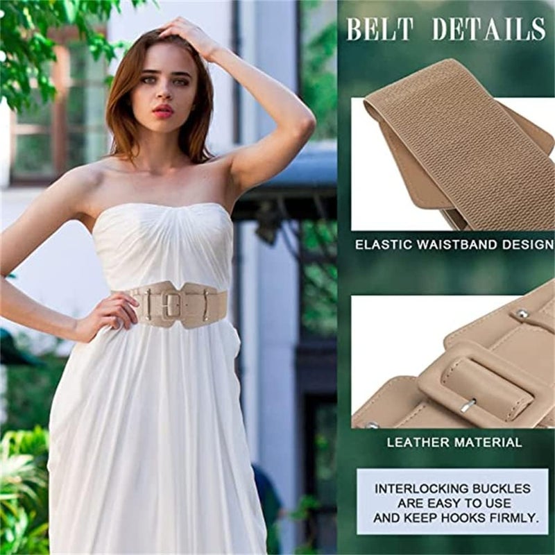 Luckam Women's Fashion Belt, Women's Wide Girdle Soft and Versatile Elegant Bow Ribbon Extra Long Belt, Black Belt Women's Chic Faux Leather Waist Belt for Jeans, for Dress Solid Color Belts - Image 2