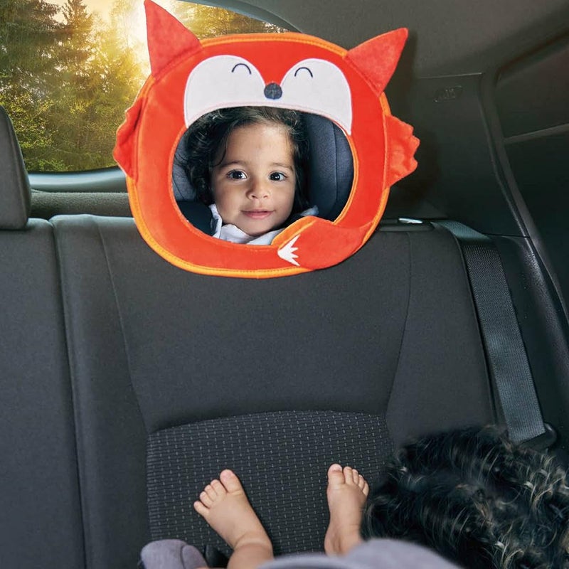 Diono Easy View Fox Character Baby Car Mirror Safety Car Seat Mirror for Rear Facing Infant Fully Adjustable Wide Crystal Clear View Shatterproof Crash Tested - Image 4