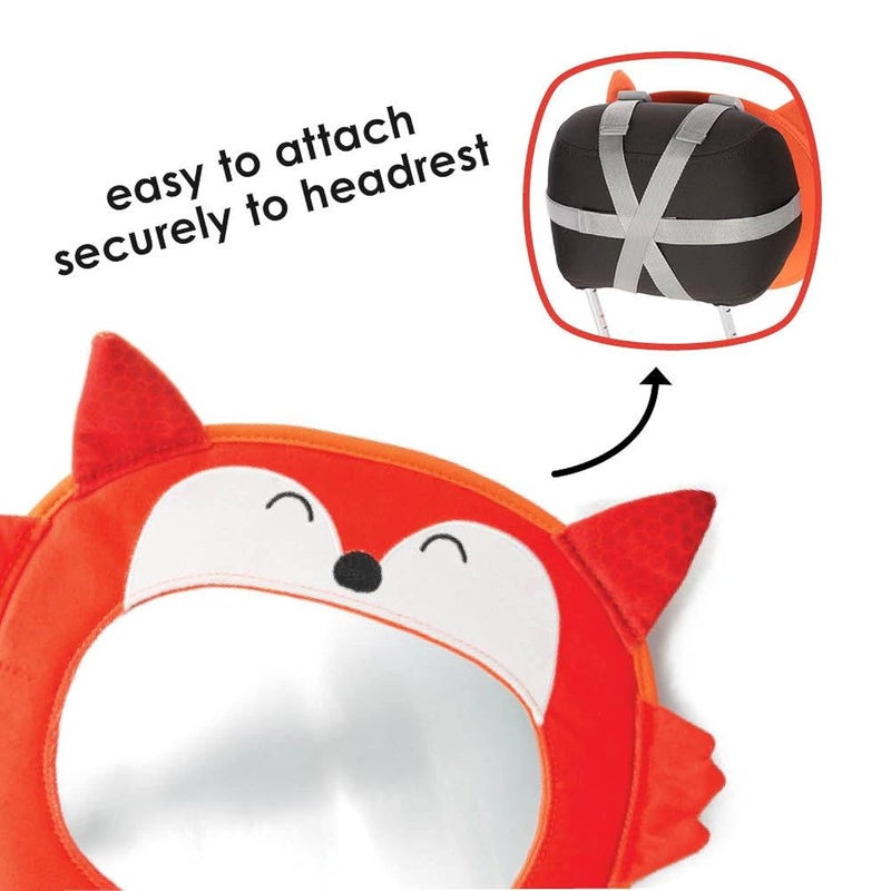 Diono Easy View Fox Character Baby Car Mirror Safety Car Seat Mirror for Rear Facing Infant Fully Adjustable Wide Crystal Clear View Shatterproof Crash Tested - Image 3
