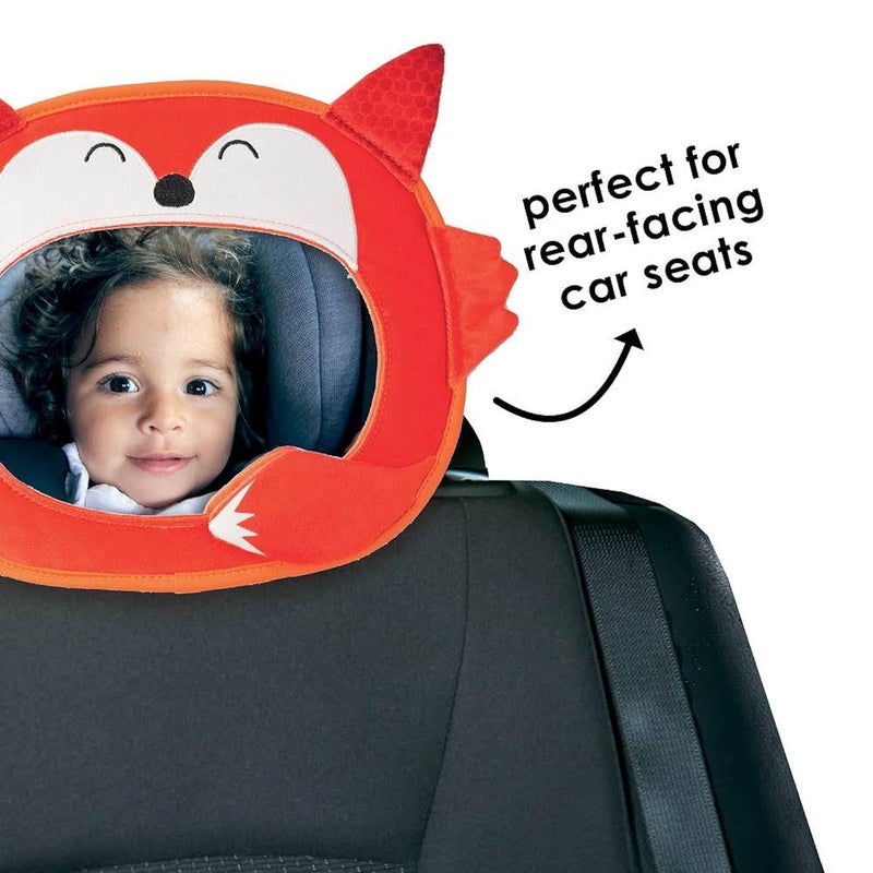 Diono Easy View Fox Character Baby Car Mirror Safety Car Seat Mirror for Rear Facing Infant Fully Adjustable Wide Crystal Clear View Shatterproof Crash Tested - Image 2