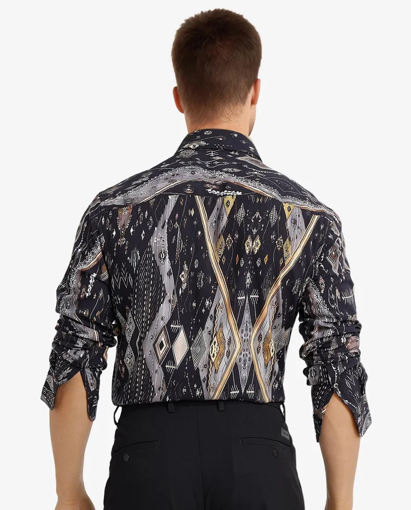 Rare Rabbit Men's Decorative Print Shirt