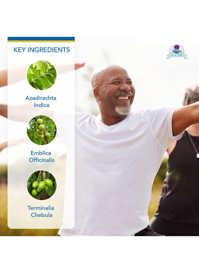 Ayush Herbs - Neem Plus Skin And Digestivesystem Support Natural Ayurvedic Herbal Supplement 90 Capsules - Image 1