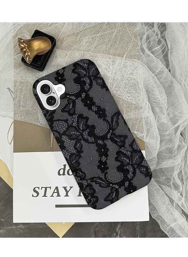 Designed for iPhone 16 Case - Dual Layer Cell Protective Case - Scratch-Resistant Shockproof Cover,Elegant Dark Lace Style - Image 5