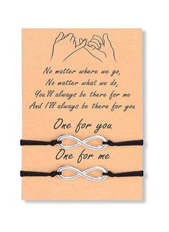 ORiTi Pinky Promise Distance Matching Bracelets for Couples Best Friend  Friendship Adjustable Cord Relationship Him and Her Girlfriend Boyfriend Valentine's Day  - Image 1