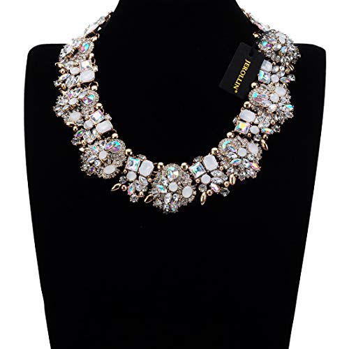 Jerollin Crystal Rhinestone Statement Necklace, Vintage Chunky Chain Choker Collar Bib Statement Necklace Fashion Costume Jewelry Necklaces for Women - Image 3