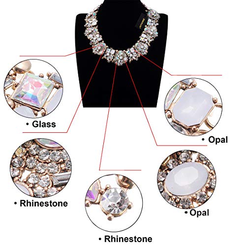 Jerollin Crystal Rhinestone Statement Necklace, Vintage Chunky Chain Choker Collar Bib Statement Necklace Fashion Costume Jewelry Necklaces for Women - Image 4