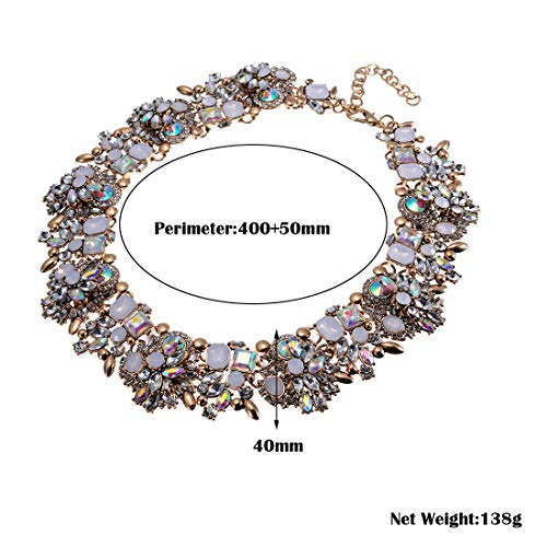 Jerollin Crystal Rhinestone Statement Necklace, Vintage Chunky Chain Choker Collar Bib Statement Necklace Fashion Costume Jewelry Necklaces for Women - Image 5