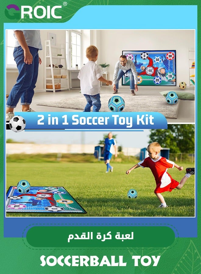 GROIC Soccer Game Set for Kids, Soccer Toys with Velcro Balls, Indoor Outdoor Backyard Toss Soccer Goal Game for Adults and Family Kids, Play Equipment Soccer Kit Gift for Boys - Image 3