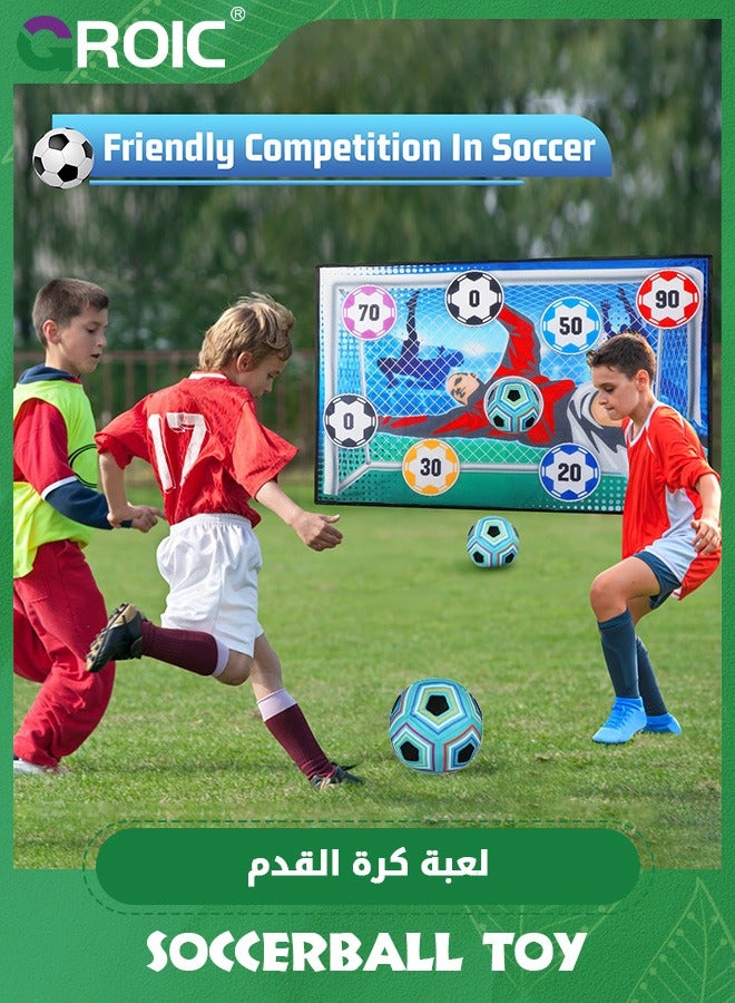 GROIC Soccer Game Set for Kids, Soccer Toys with Velcro Balls, Indoor Outdoor Backyard Toss Soccer Goal Game for Adults and Family Kids, Play Equipment Soccer Kit Gift for Boys - Image 5