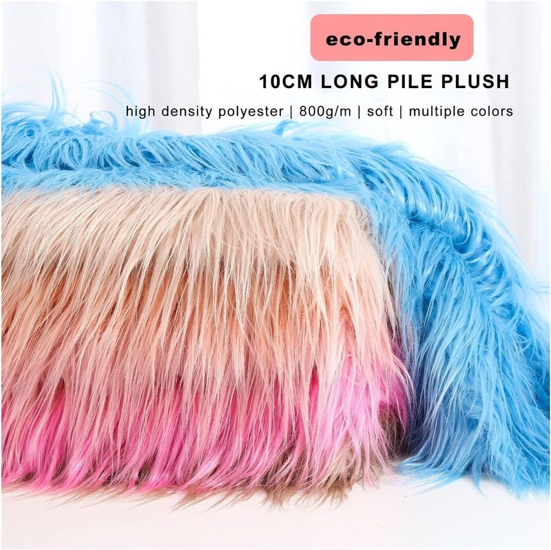 Faux Fur Faux Fur Fabric 180x50cm Long Pile Faux Fur Fabric for Fursuits, Arts Crafts, Toys, Decorations Use Fake Fur Fabric for DIY, Craft Fur Decoration (Color : Purple) - Image 2